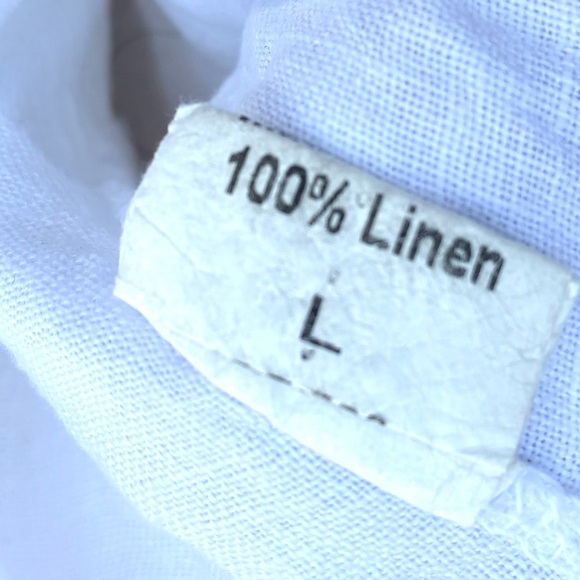 Terzo Millennio EUC White Linen Top Sz Large - Picture 3 of 4